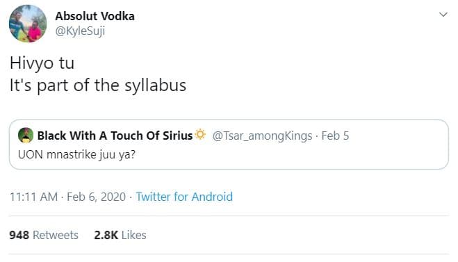 Absolut vodka kylesuji hivyo tu it's part of the syllabus black with a touch of