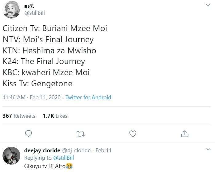 Bll stillbill citizen tv buriani mzee moi ntv moi's final journey ktn heshima za