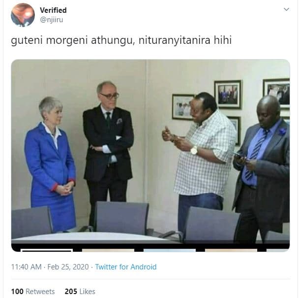 Verified njiiru guteni morgeni athungu nituranyitanira hihi 11.40 am feb 25, twi