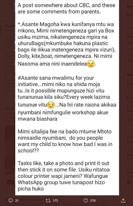 A post somewhere about cbc, and these are some comments from parents . 1 1 1 1ie