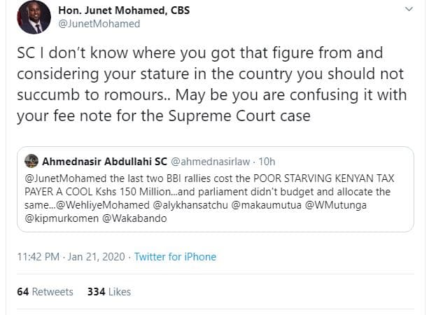 Hon junet mohamed, cbs junetmohamed sc don't know where you got that figure from