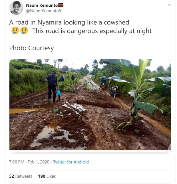 Naom kemunto naomkemuntos a road in nyamira looking like a cowshed this road is