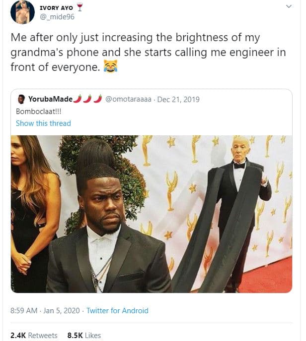 Ivory ayo _mide96 me after only just increasing the brightness of my grandma's p