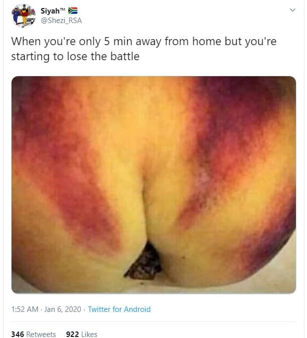 Siyah shezi_rsa when you're only 5 min away from home but you're starting to los