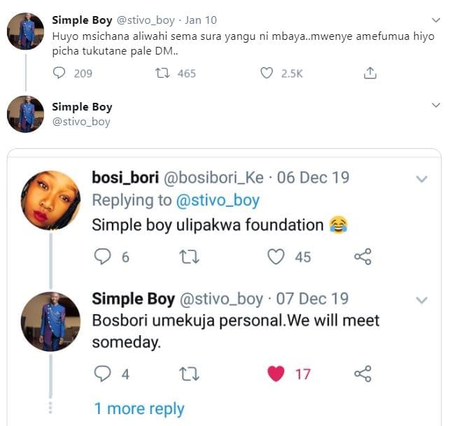 Simple boy stivo boy jan 10 huyo msichana aliwahi sema sura yangu ni mbaya.mweny