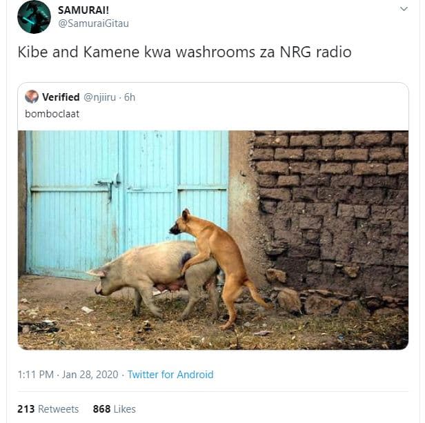 Samurai! samuraigitau kibe and kamene kwa washrooms za nrg radio verified njiiru