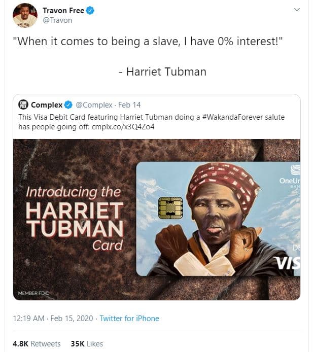 Travon free travon when it comes to being a slave, have 0 interest! harriet tubm