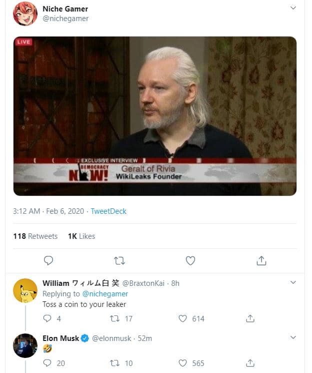 Niche gamer nichegamer s geralt of rivia we wikileaks founder 3,12 am feb 6, twe