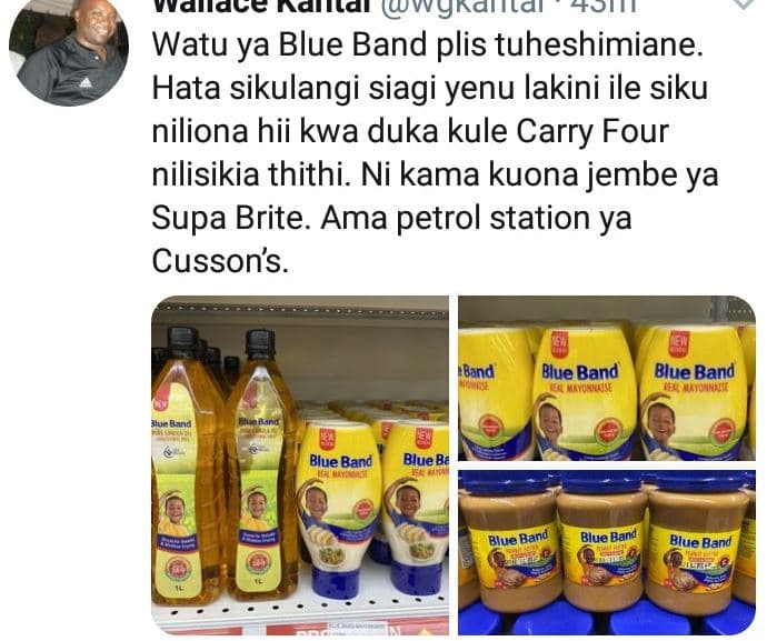 Vaiiace kaiilai wykannlai foin watu ya blue band plis tuheshimiane. hata sikulan
