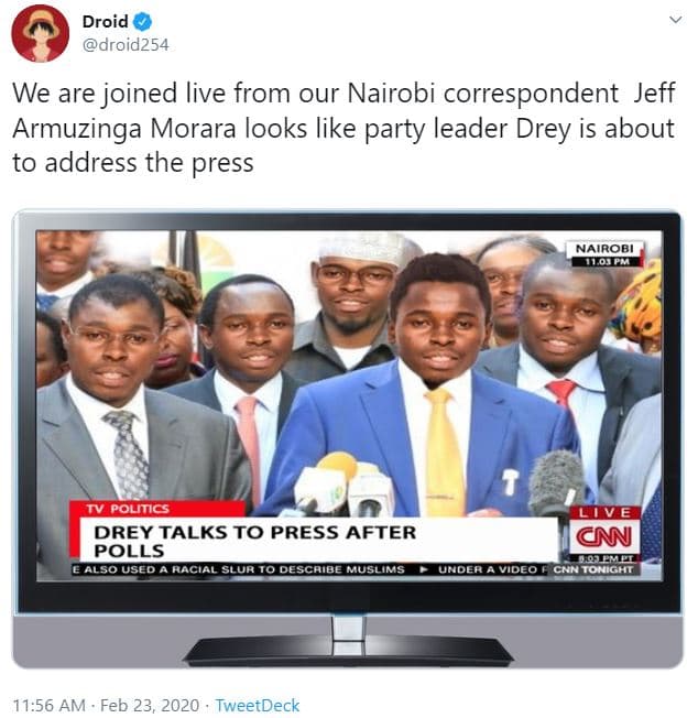 Droid droid254 we are joined live from our nairobi correspondent jeff armuzinga