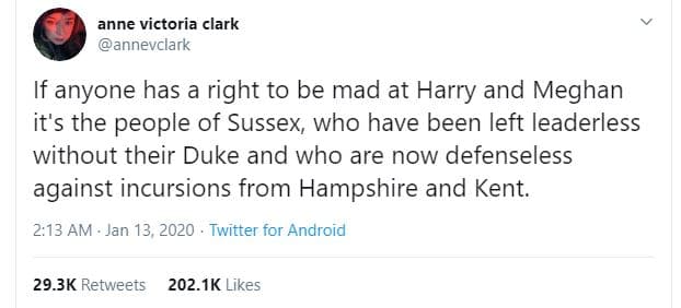 Anne victoria clark annevclark if anyone has a right to be mad at harry and megh