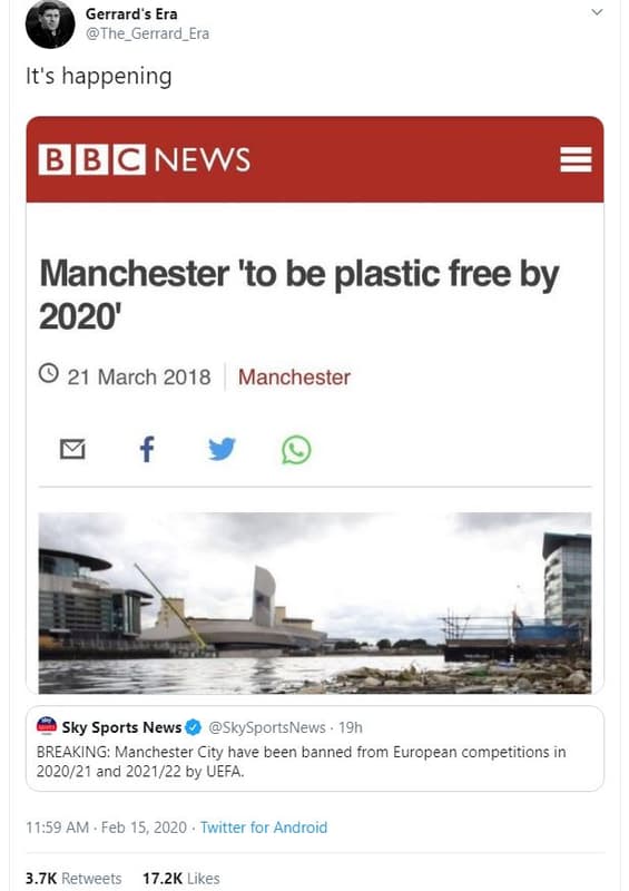 Gerrard'5 era the_gerrard_era it's happening b bcnews manchester 'to be plastic