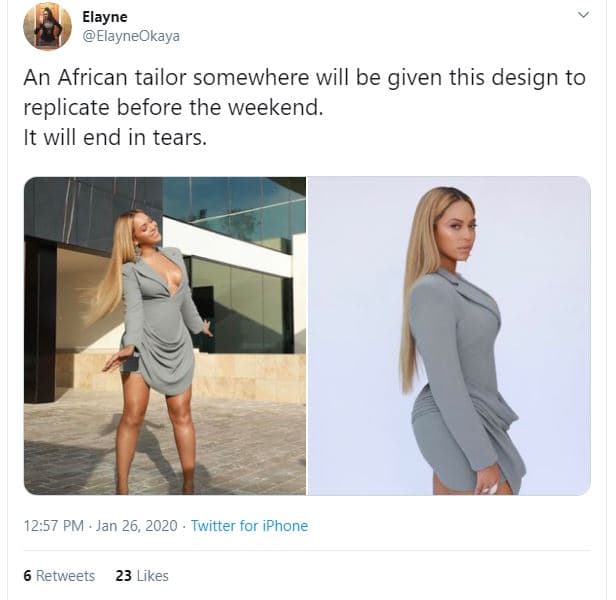 Elayne elayneokaya an african tailor somewhere will be given this design to repl