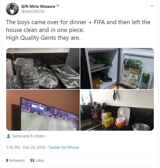 Gift mirie mwaura lamgift254 the boys came over for dinner fifa and then left th