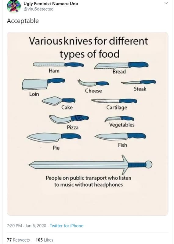 Ugly feminist numero uno virusdetected acceptable variousknives for different ty