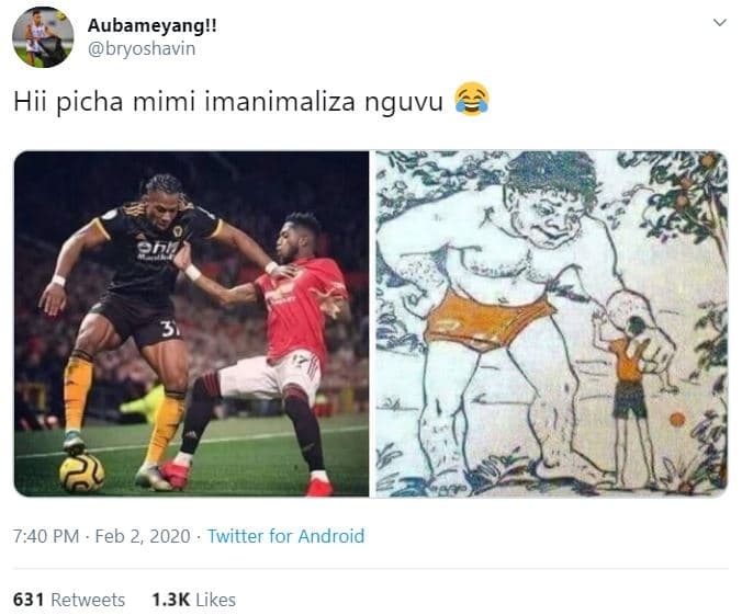 Aubameyangl! bryoshavin hii picha mimi imanimaliza nguvu 7.40 pm feb 2, twitter