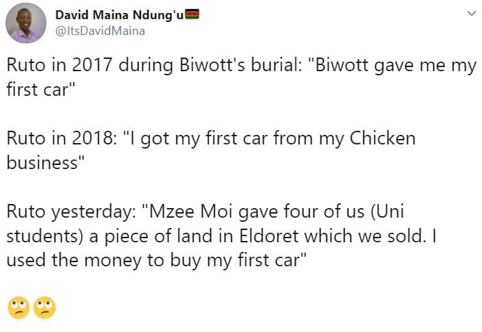 David maina ndung'u itsdavidmaina ruto in during biwott's burial biwott gave me