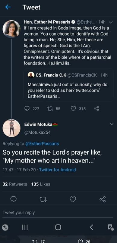 Tweet hon. esther m passaris esthe 14h if am created in gods image then god is a