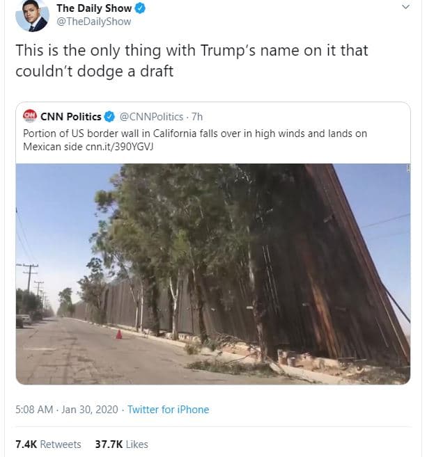 The daily show thedailyshow this is the only thing with trump's name on it that