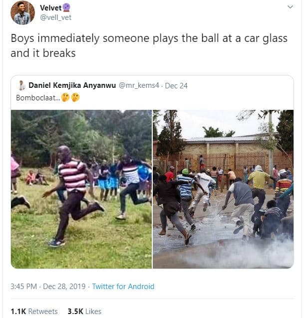 Velvet vell_vet boys immediately someone plays the ball at a car glass and it br