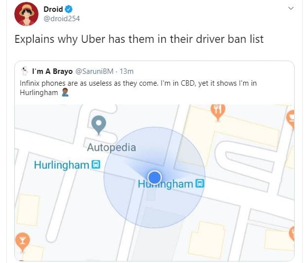 Droid droid254 explains why uber has them in their driver ban list m brayo sarun