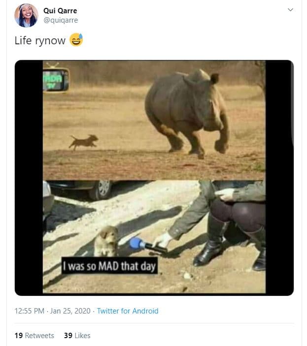 Qui qarre quiqarre life rynow was so mad that day 12.55 pm . jan 25, twitter for