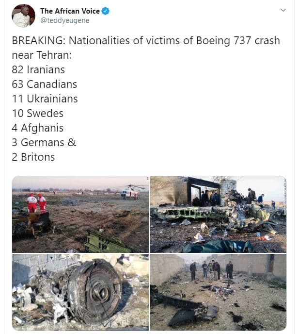 The african voice teddyeugene breaking nationalities of victims of boeing 737 cr