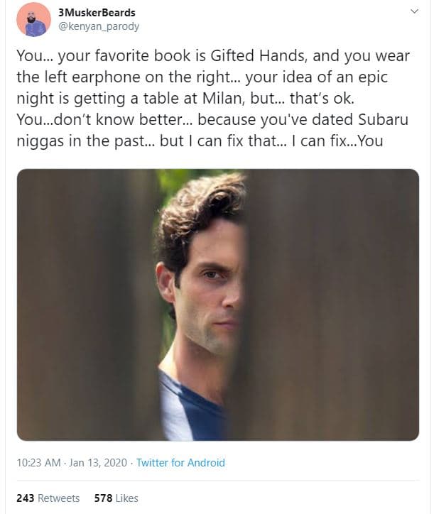 3muskerbeards kenyan_parody you.. your favorite book is gifted hands, and you we