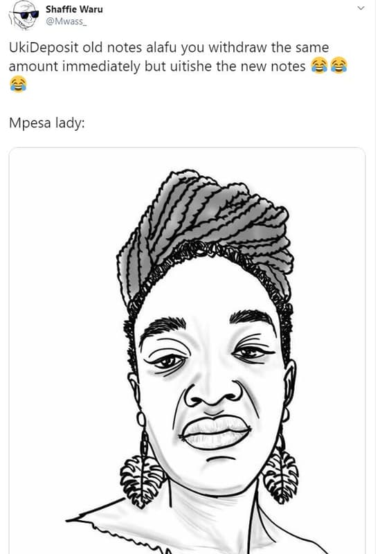 Shaffie waru mwass ukideposit old notes alafu you withdraw the same amount immed