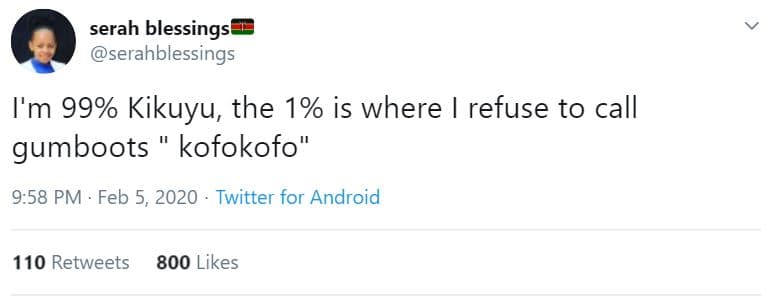 Serah blessings serahblessings i'm 99 kikuyu, the 1 is where refuse to call gumb