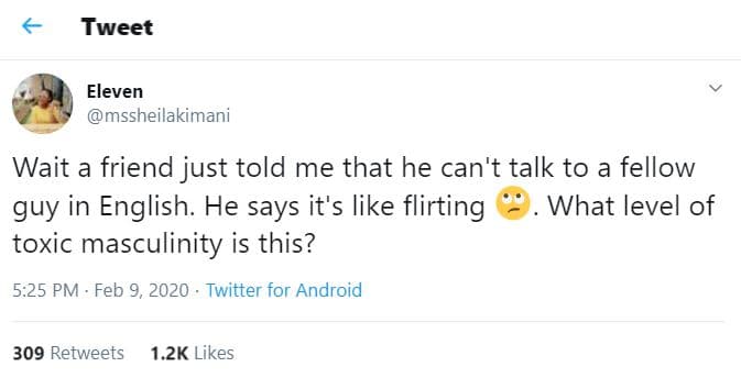 Tweet eleven mssheilakimani wait a friend just told me that he can't talk to a f