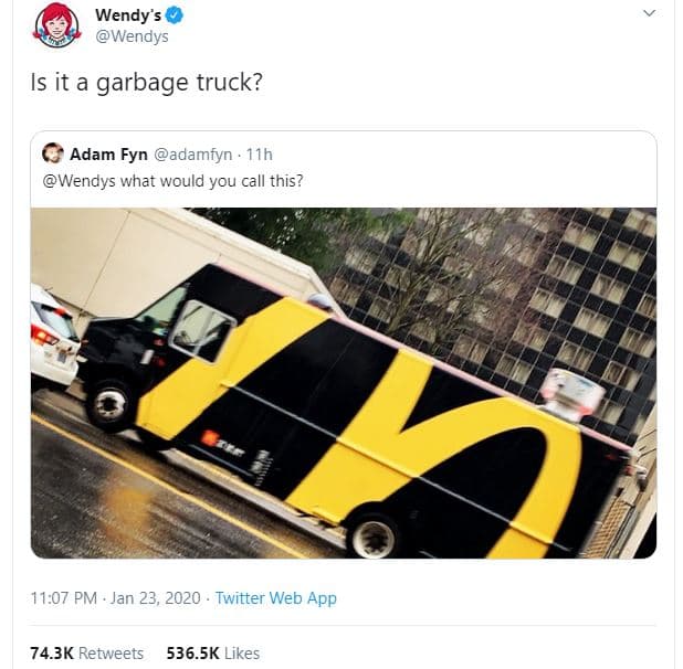 Wendy's wendys is it a garbage truck? adam fyn adamfyn . 11h wendys what wculd y