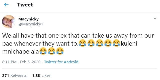 Tweet macynicky macynicky1 we all have that one ex that can take us away from ou