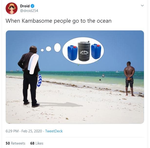 Droid droid254 when kambasome people g0 to the ocean 4ny 6.29 pm feb 25, tweetde