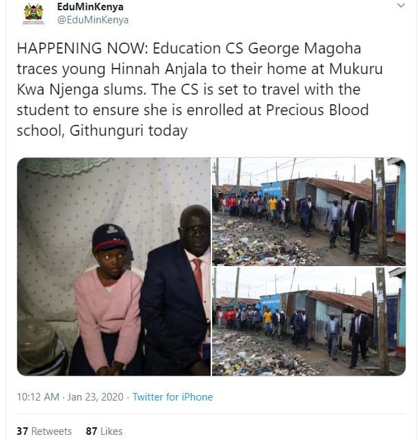 Eduminkenya eduminkenya happening now education cs george magoha traces young hi