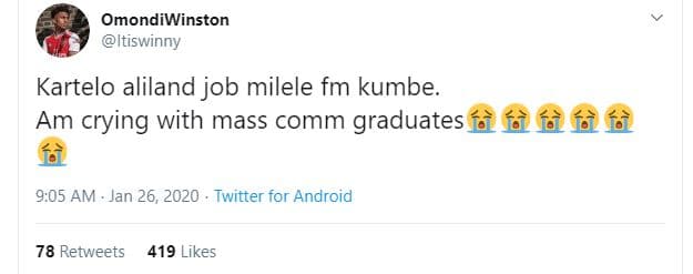 Omondiwinston itiswinny kartelo aliland job milele fm kumbe. am crying with mass