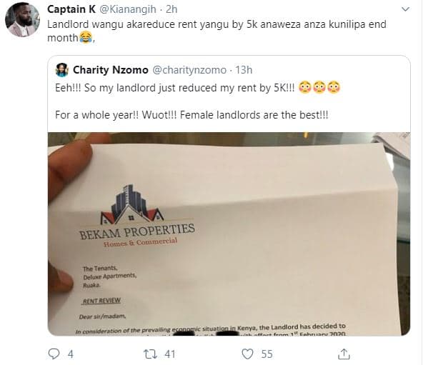 Captain k kianangih landlord wangu akareduce rent yangu by sk anaweza anza kunil