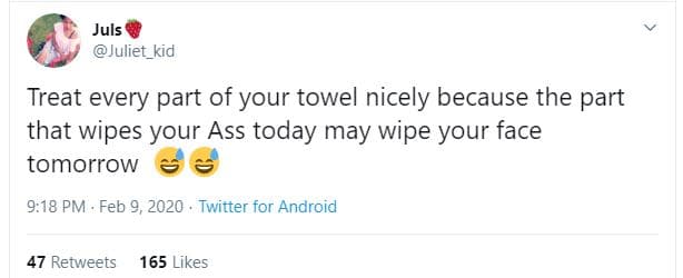 Juls juliet_kid treat every part of your towel nicely because the part that wipe