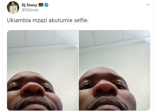 Dj soxxy djsoxxy ukiambia mzazi akutumie selfie.