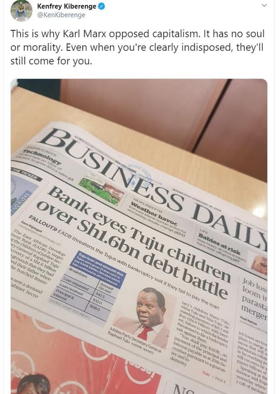 Kenfrey kiberenge kenkiberenge this is why karl marx opposed capitalism. it has