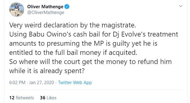 Oliver mathenge olivermathenge very weird declaration by the magistrate. using b