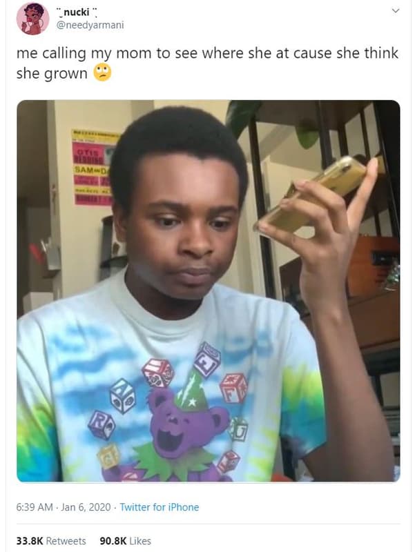 Nucki needyarmani me calling my mom to see where she at cause she think she grow