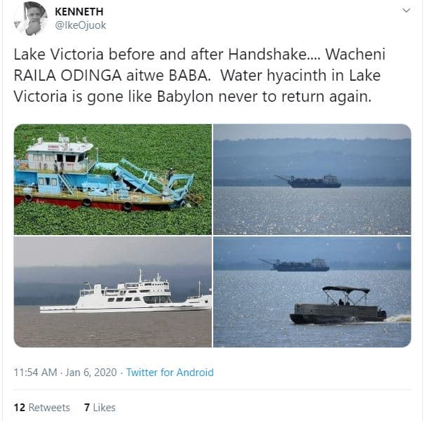 Kenneth ikeojuok lake victoria before and after handshake. wacheni raila odinga