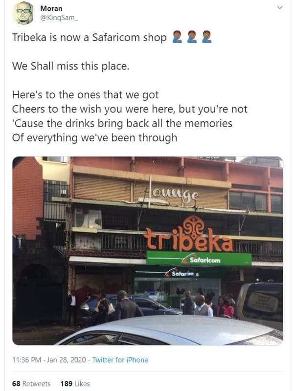 Moran kinqsam _ tribeka is now a safaricom shop 2 we shall miss this place. here