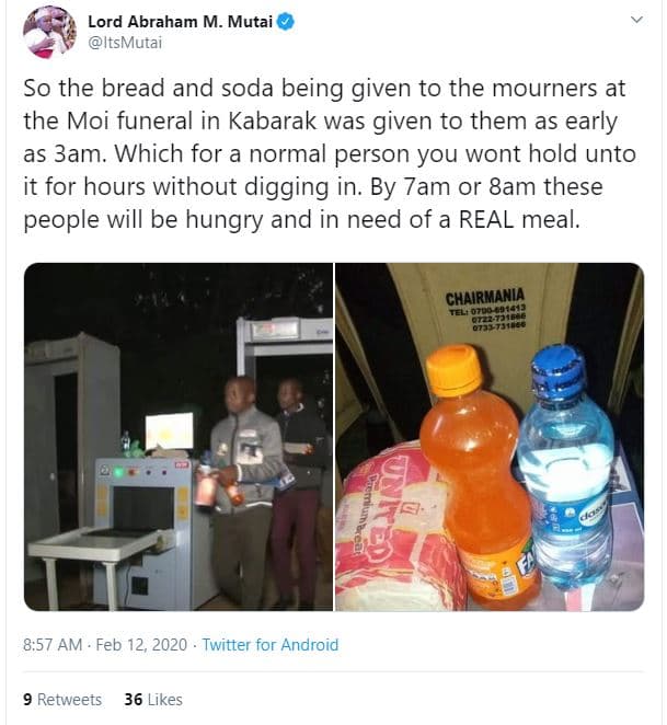 Lord abraham m mutai itsmutai so the bread and soda being given to the mourners