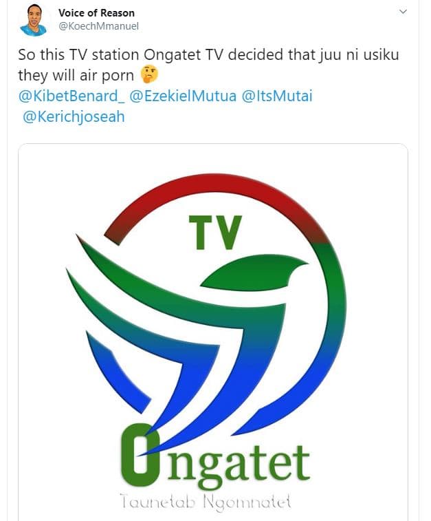 Voice of reason koechmmanuel so this tv station ongatet tv decided that juu ni u