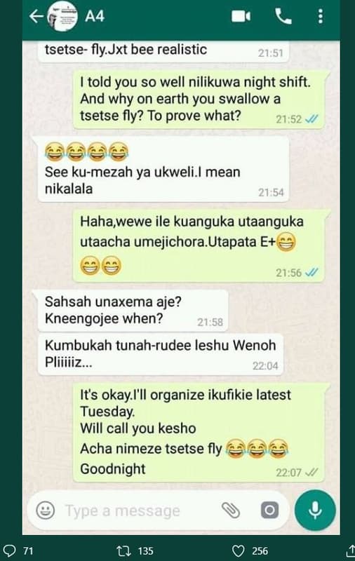 A4 tsetse fly jxt bee realistic 21.51 told you so well nilikuwa night shift. and