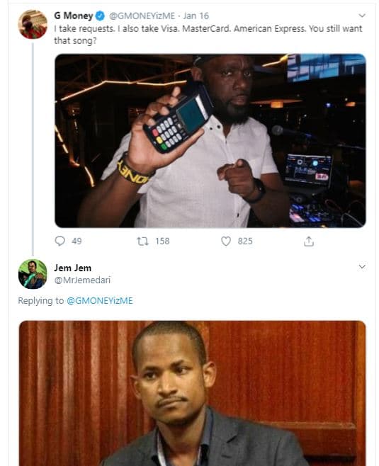 G money gmoneyizme jan 16 take recuests also take visa mastercaro american expre