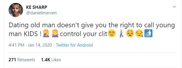 Ke sharp danielmarven dating old man doesn't give you the right to call young ma