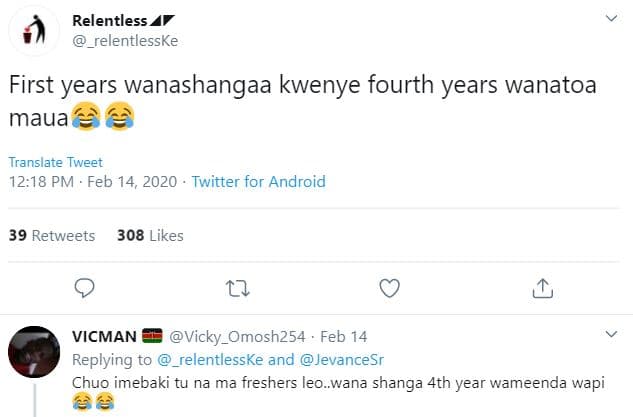 Relentless _relentlesske first years wanashangaa kwenye fourth years wanatoa mau